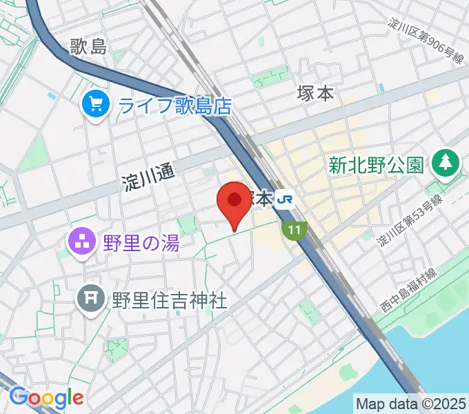 玉田ピアノ 塚本センターの地図