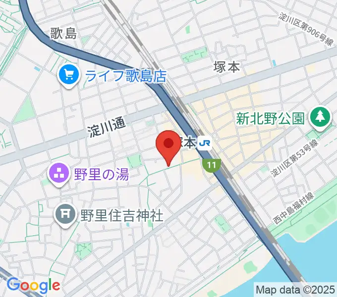 玉田ピアノ 塚本センターの地図