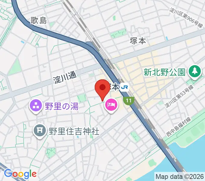 玉田ピアノ 塚本センターの地図