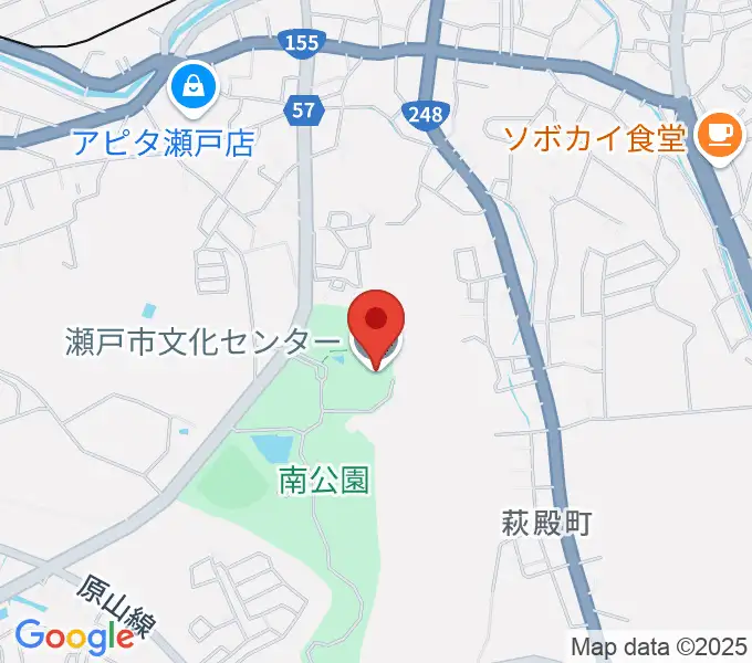 瀬戸市文化センターの地図