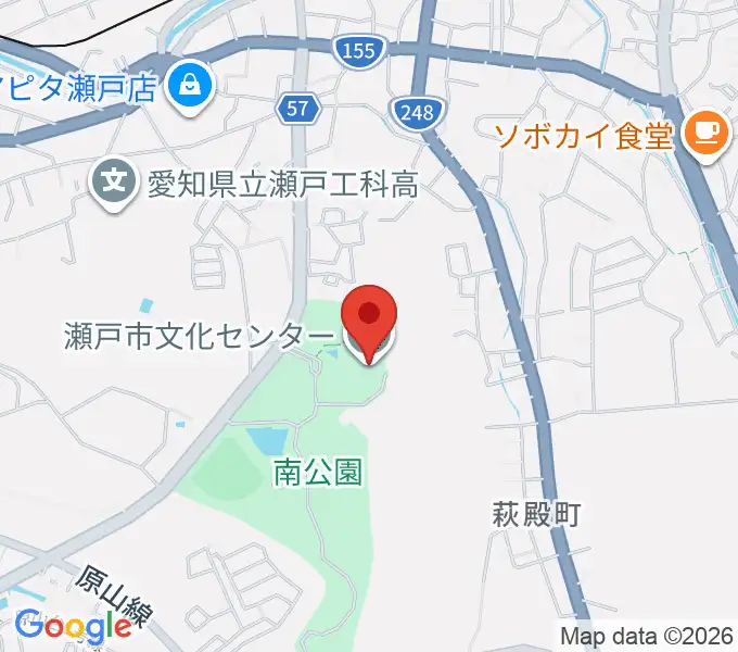 瀬戸市文化センターの地図