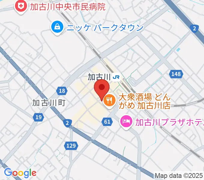 オクダ楽器の地図