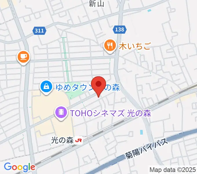 大谷楽器 光の森教室の地図