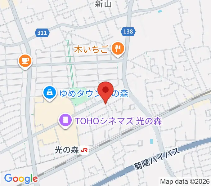 大谷楽器 光の森教室の地図