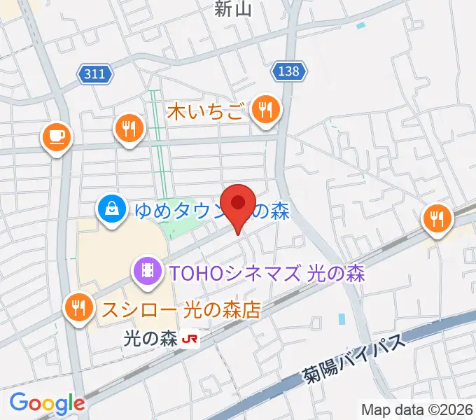 大谷楽器 光の森教室の地図