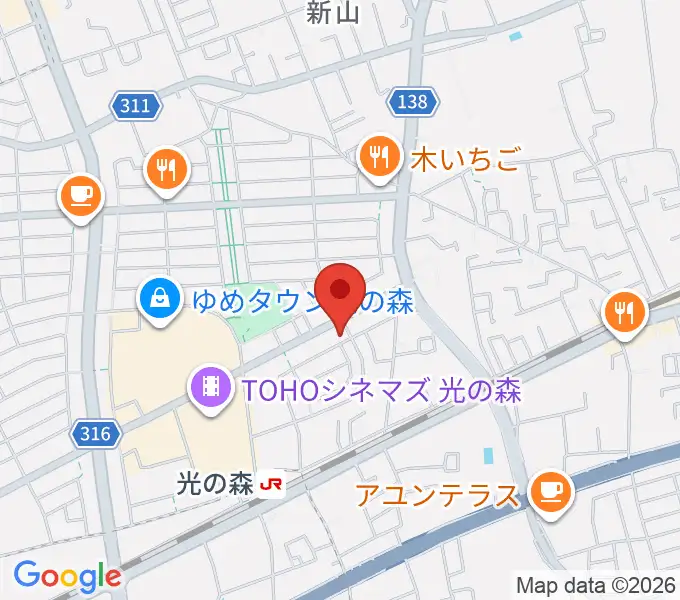 大谷楽器 光の森教室の地図