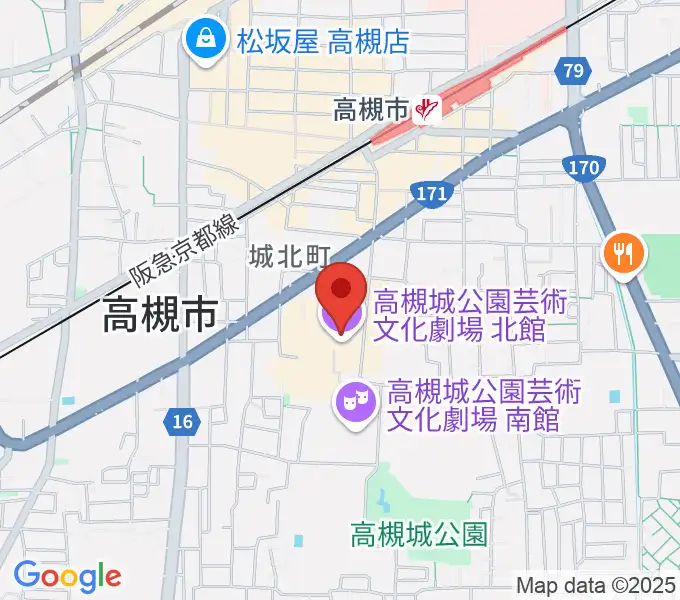 高槻現代劇場の地図