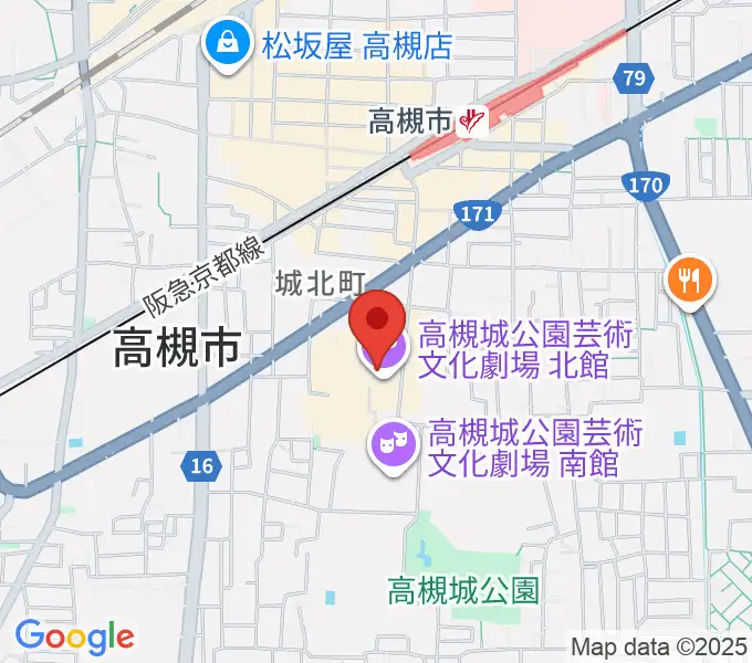 高槻現代劇場の地図