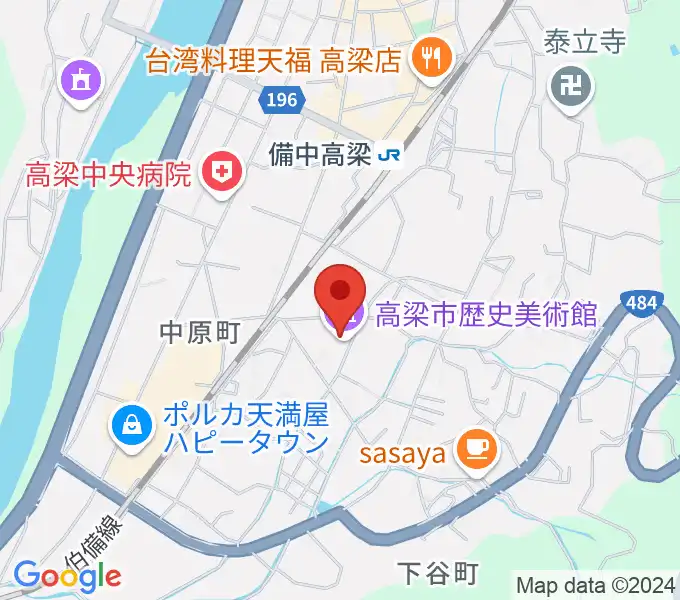 高梁市文化交流館の地図