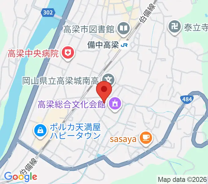 高梁市文化交流館の地図
