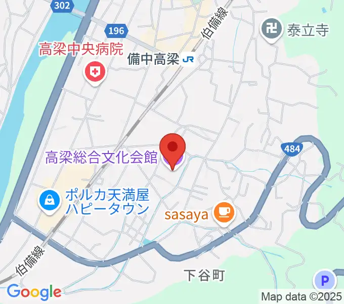 高梁総合文化会館の地図