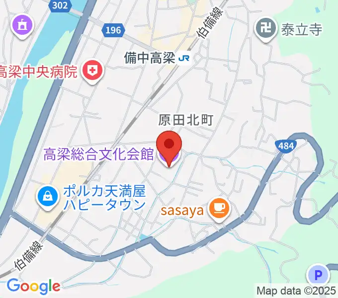 高梁総合文化会館の地図