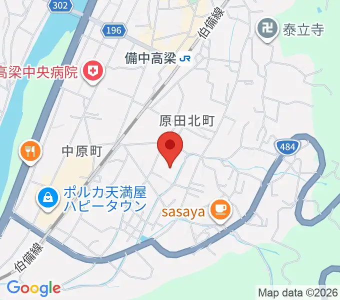 高梁総合文化会館の地図