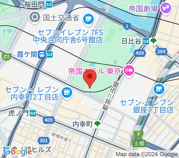 日比谷コンベンションホールの地図