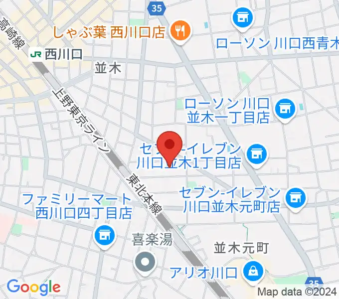 ワゴムスタジオの地図