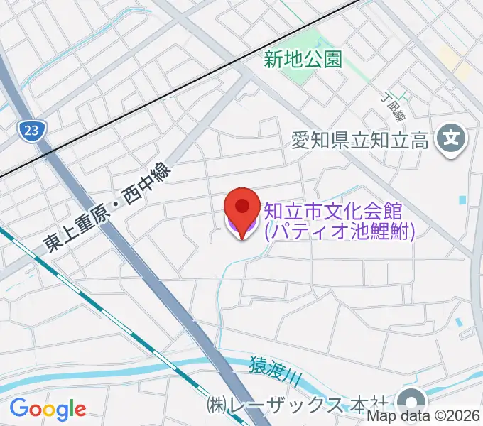 知立市文化会館 パティオ池鯉鮒の地図