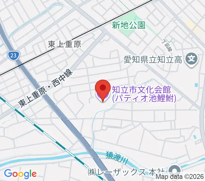 知立市文化会館 パティオ池鯉鮒の地図