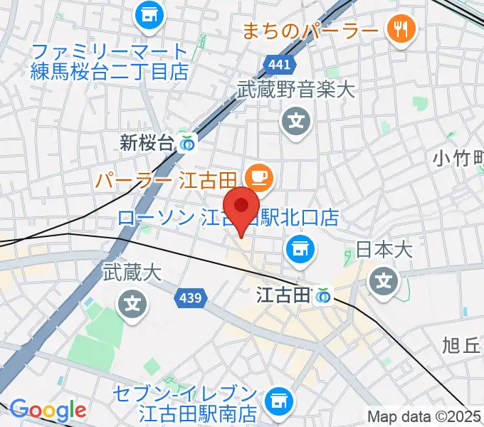 ロックンバナナ1スタジオの地図