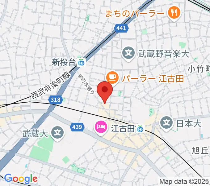 ロックンバナナ1スタジオの地図
