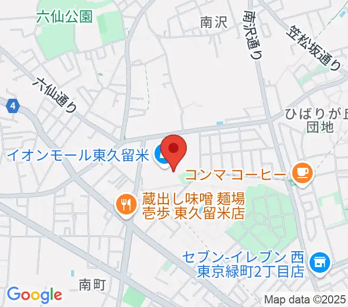 山野楽器 イオンモール東久留米店の地図