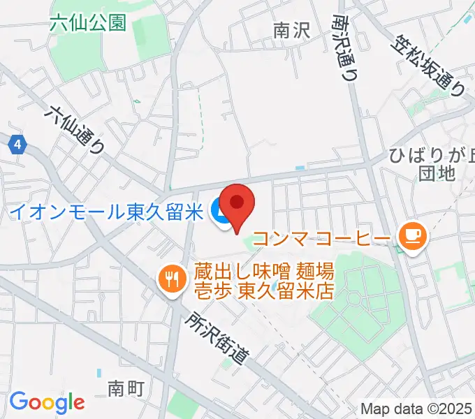 山野楽器 イオンモール東久留米店の地図