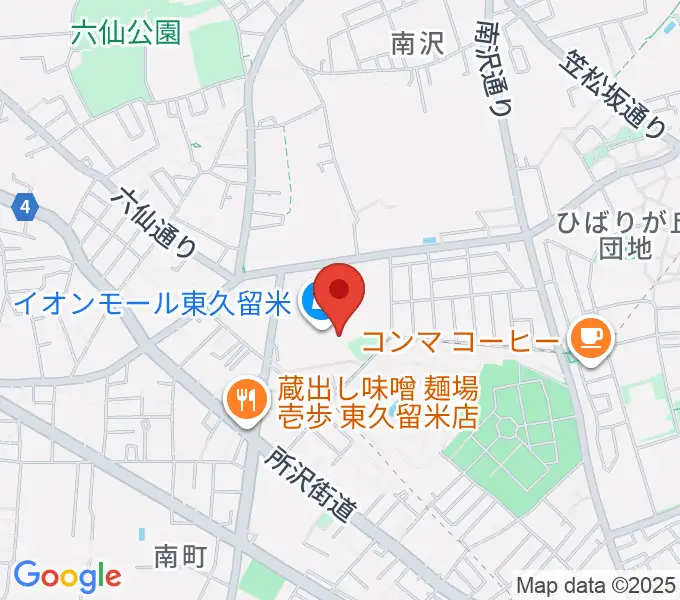 山野楽器 イオンモール東久留米店の地図