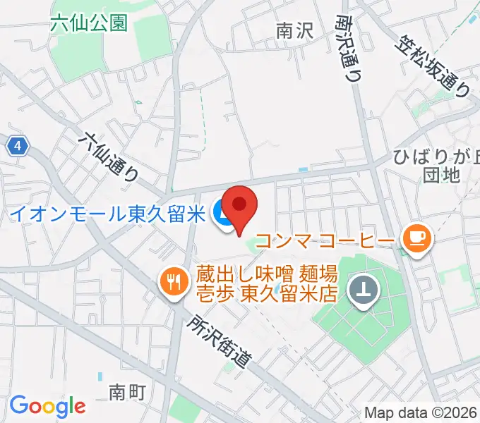 山野楽器 イオンモール東久留米店の地図