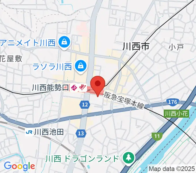 ハセガワ楽器 川西第2センターの地図