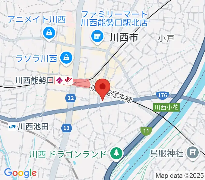 ハセガワ楽器 川西第一センターの地図