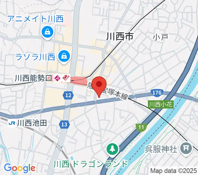 ハセガワ楽器 川西第一センターの地図