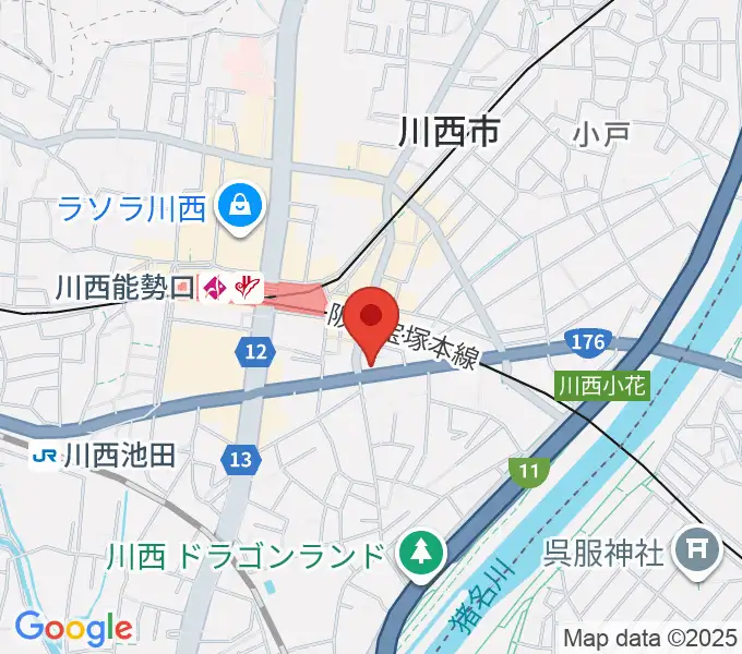 ハセガワ楽器 川西第1センターの地図