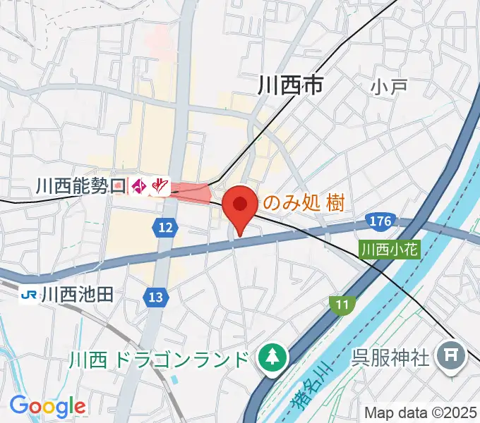 ハセガワ楽器 川西第1センターの地図