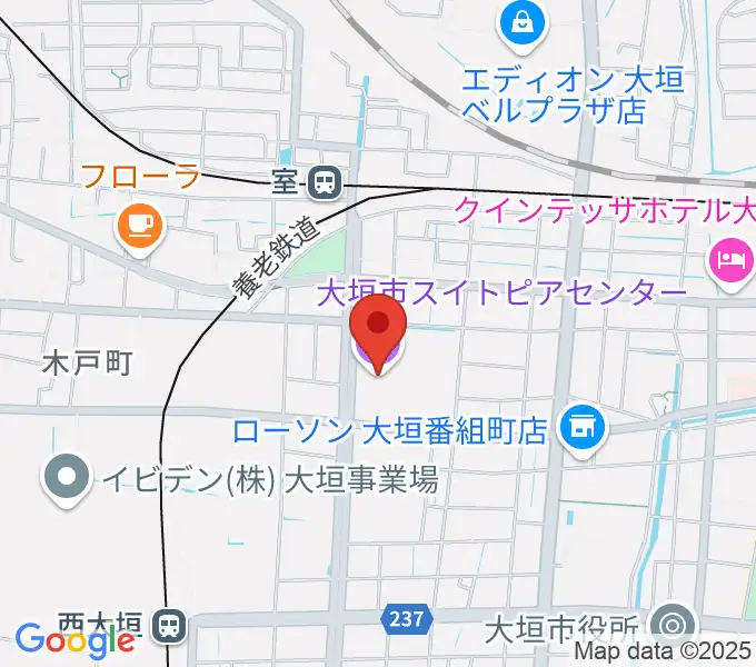 大垣市スイトピアセンターの地図