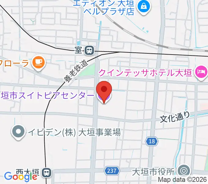 大垣市スイトピアセンターの地図