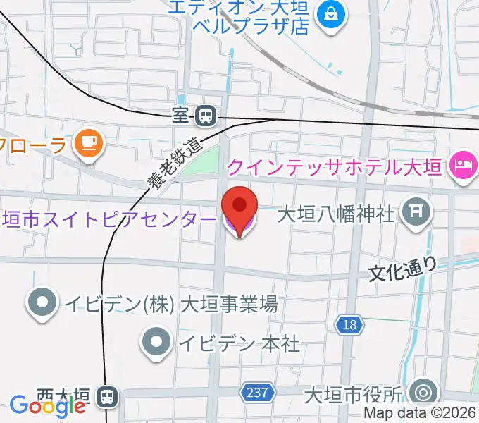 大垣市スイトピアセンターの地図