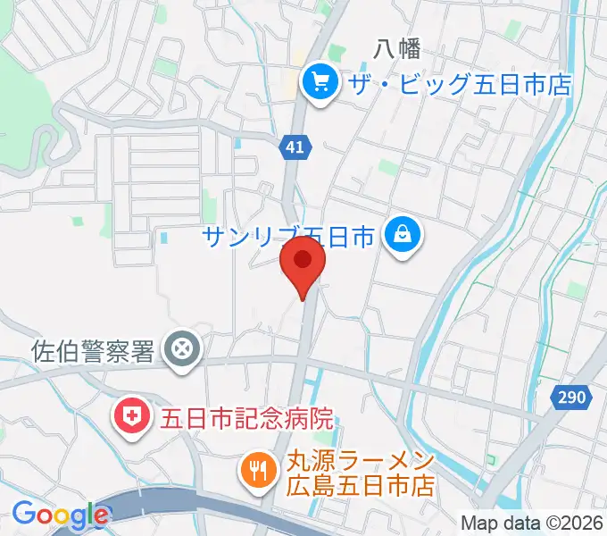 ふちだ楽器店 八幡センターの地図
