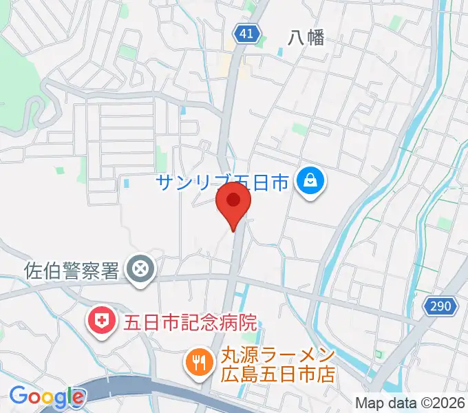 ふちだ楽器店 八幡センターの地図