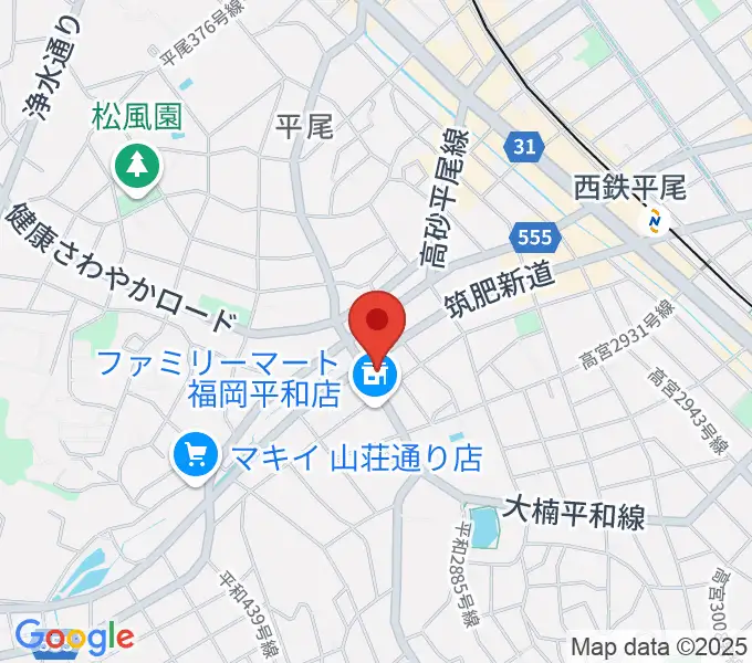 フカノ楽器店 平尾ピアノ教室の地図