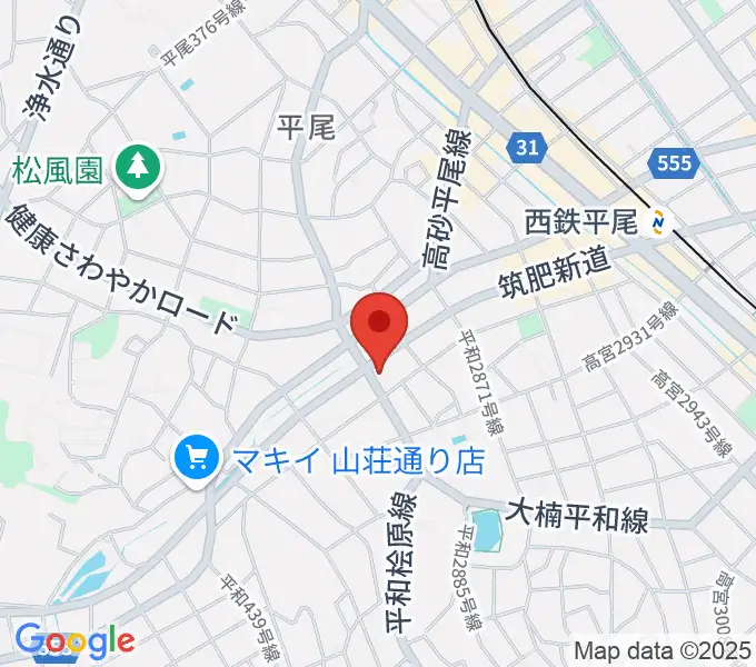 フカノ楽器店 平尾ピアノ教室の地図