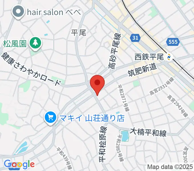 フカノ楽器店 平尾ピアノ教室の地図