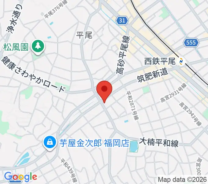 フカノ楽器店 平尾ピアノ教室の地図