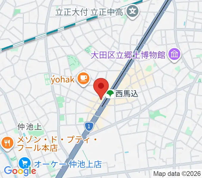 ライフコミュニティ西馬込 音楽スタジオの地図