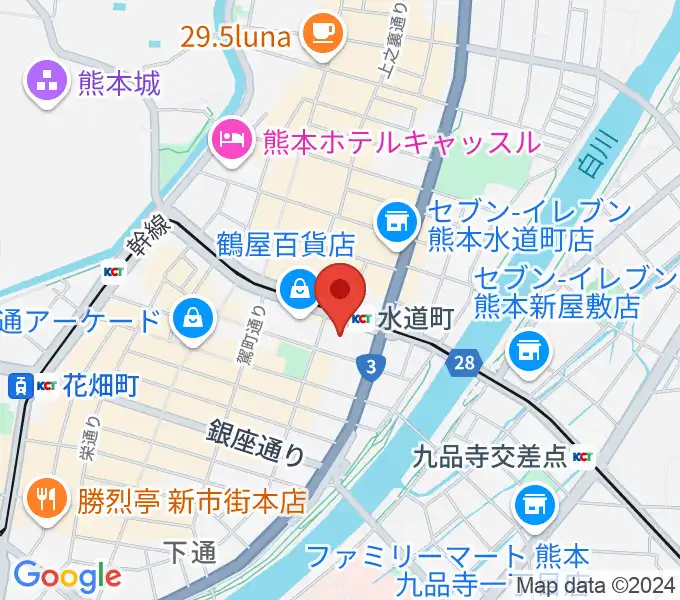 鶴屋ホールの地図