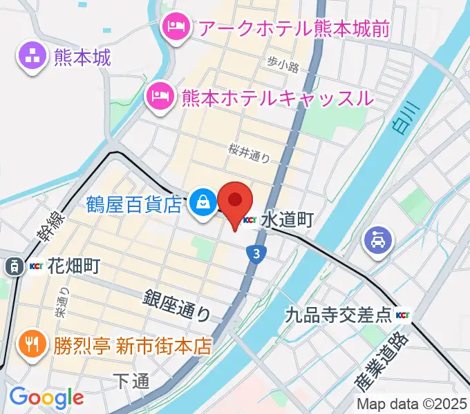 鶴屋ホールの地図