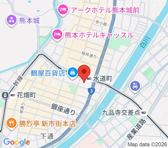 鶴屋ホールの地図