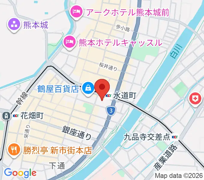 鶴屋ホールの地図