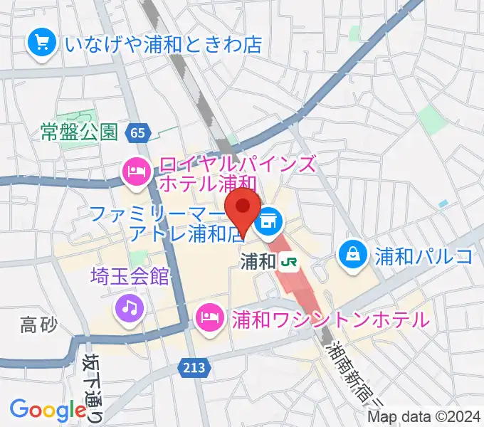 柏屋楽器 浦和ミュージックプラザの地図