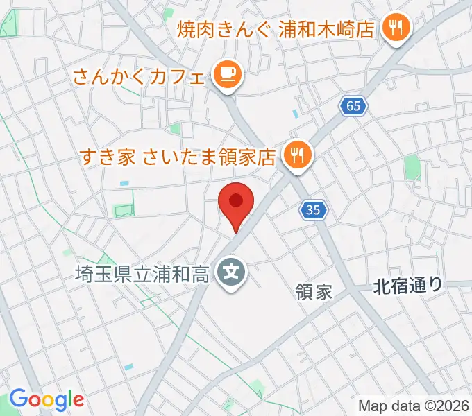 柏屋楽器 領家ミュージックセンターの地図