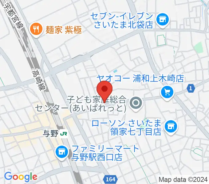 柏屋楽器 木崎ミュージックセンターの地図