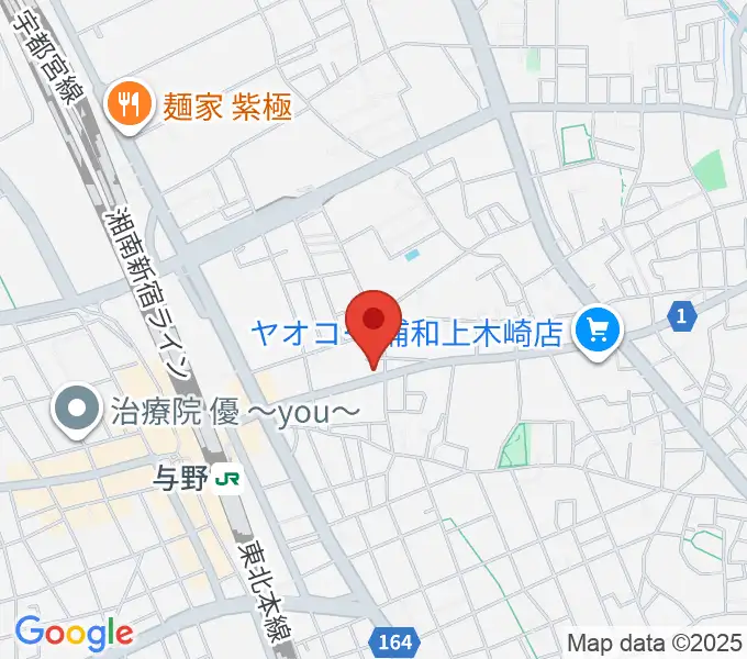 柏屋楽器 木崎ミュージックセンターの地図